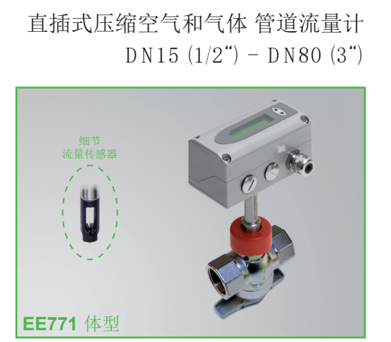 奧地利E+E EE771直插式壓縮空氣和氣體、管道流量計