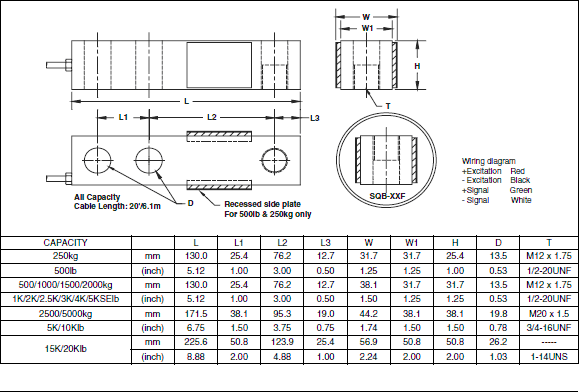 SQB-300KG,SQB-300KG稱重傳感器技術(shù)圖